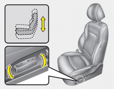 Hyundai Sonata: Front seat. Seat cushion height (for drivers seat)