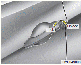 Hyundai Sonata: Operating door locks from outside the vehicle. 