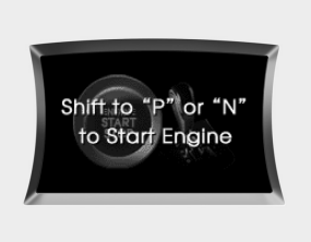 Hyundai Sonata: Warning on the LCD screen. Shift to "P" or "N" to start engine
