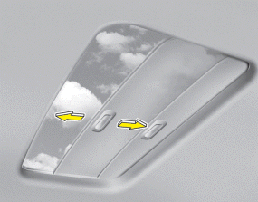 Hyundai Sonata: Sunshade. The sunshade will be opened with the glass panel automatically when the glass