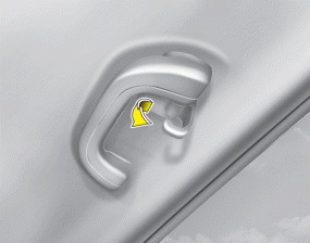 Hyundai Sonata: Clothes hanger. To use the hanger, pull down the upper portion of hanger.