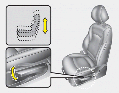 Hyundai Sonata: Front seat. Seat cushion height (for drivers seat)