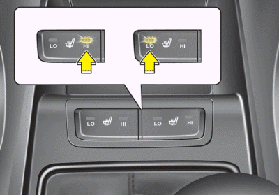 Hyundai Sonata: Front seat. Seat warmer (if equipped)