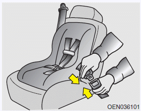 Hyundai Sonata: Using a child restraint system. To install a child restraint system on the outboard or center rear seats, do