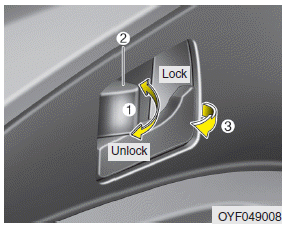 Hyundai Sonata: Operating door locks from inside the vehicle. With the door lock button