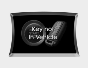 Hyundai Sonata: Warning on the LCD screen. Key is not in vehicle
