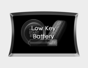 Hyundai Sonata: Warning on the LCD screen. Low key battery