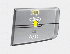 Hyundai Sonata: Air intake control. This is used to select outside (fresh) air position or recirculated air position.
