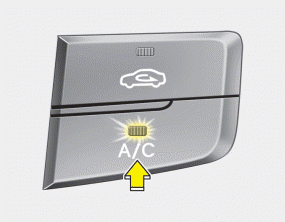 Hyundai Sonata: Air intake control. Press the A/C button to turn the air conditioning system on (indicator light