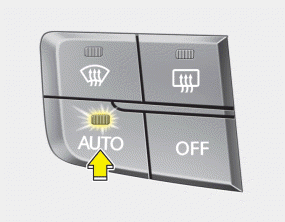 Hyundai Sonata: Automatic heating and air conditioning. 1. Press the AUTO button. The modes, fan speeds, air intake and air-conditioning