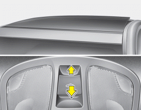 Hyundai Sonata: Tilting the sunroof. To open the sunroof, push the sunroof control lever upward until the sunroof
