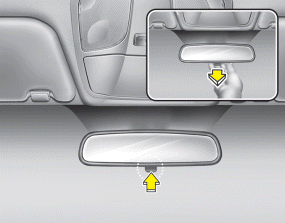 Hyundai Sonata: Inside rearview mirror. Day/night rearview mirror