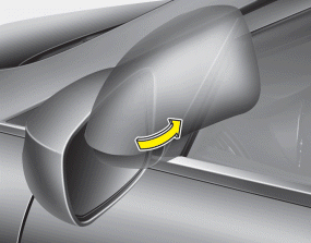 Hyundai Sonata: Outside rearview mirror. Folding the outside rearview mirror
