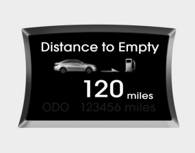 Hyundai Sonata: Gauges. Distance to empty (mi. or km)