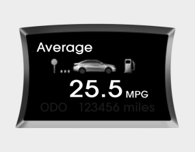 Hyundai Sonata: Gauges. Average fuel consumption (if equipped) (MPG or l/100 km)