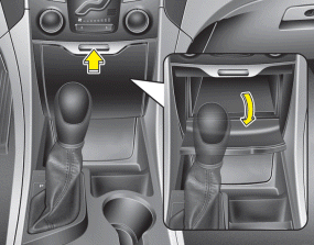 Hyundai Sonata: Multi box. To open the cover, press the button and the multibox will automatically open.