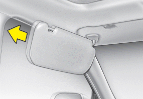 Hyundai Sonata: Sunvisor. Use the sunvisor to shield direct light through the front or side windows. To