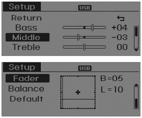 Hyundai Sonata: CD Player : Audio with internal amplifier / Audio with external amplifier. Variable EQ (Audio with external amplifier only)