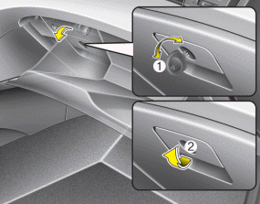 Hyundai Sonata: Glove box. The glove box can be locked and unlocked with a master key (or the mechanical