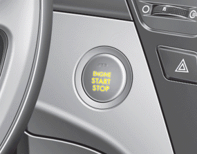 Hyundai Sonata: Illuminated engine start/stop button. Whenever the front door is opened, the engine start/stop button will illuminate