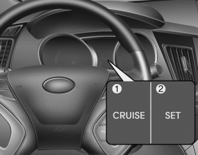 Hyundai Sonata: Cruise control system. ➀ CRUISE indicator