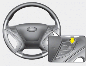 Hyundai Sonata: To increase cruise control set speed. Follow either of these procedures: