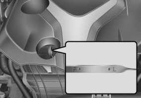 Hyundai Sonata: Checking the engine oil level. 2.0 engine