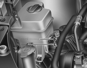 Hyundai Sonata: Checking the coolant level. Check the condition and connections of all cooling system hoses and heater hoses.