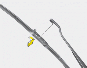 Hyundai Sonata: Wiper blades. 3. Install the new blade assembly in the reverse order of removal.