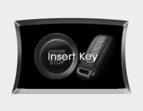 Hyundai Sonata: Warning on the LCD screen. Insert key
